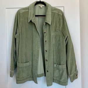 Olive Green Corduroy Button Up